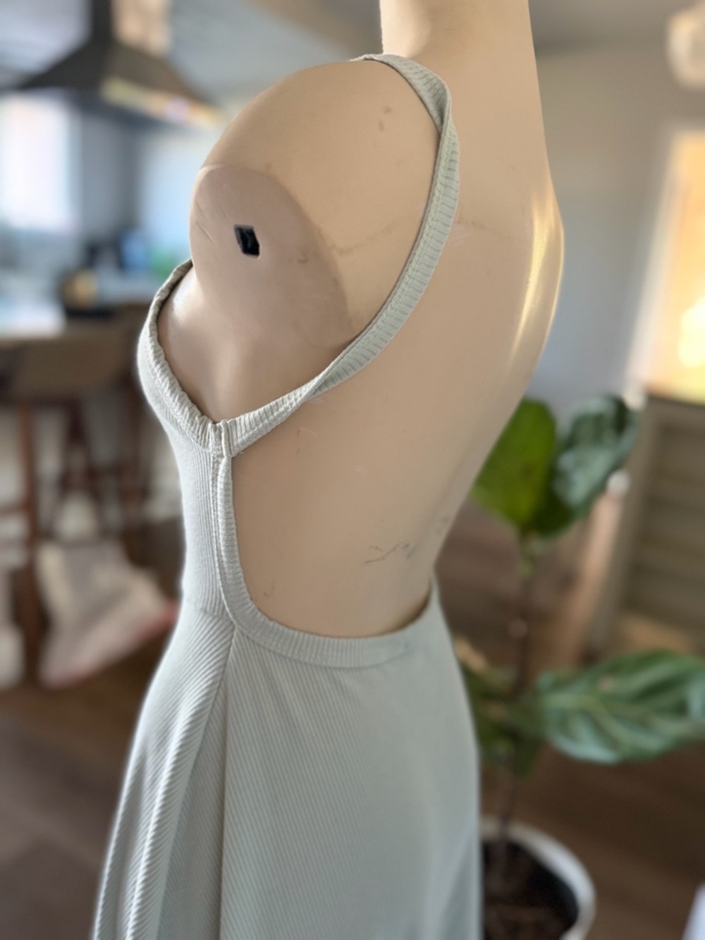 Lulus brand Sleek Ribbed Tank Dress in Light Sage